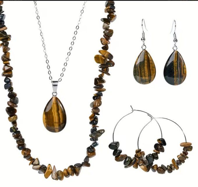 Collier en Oeil du Tigre