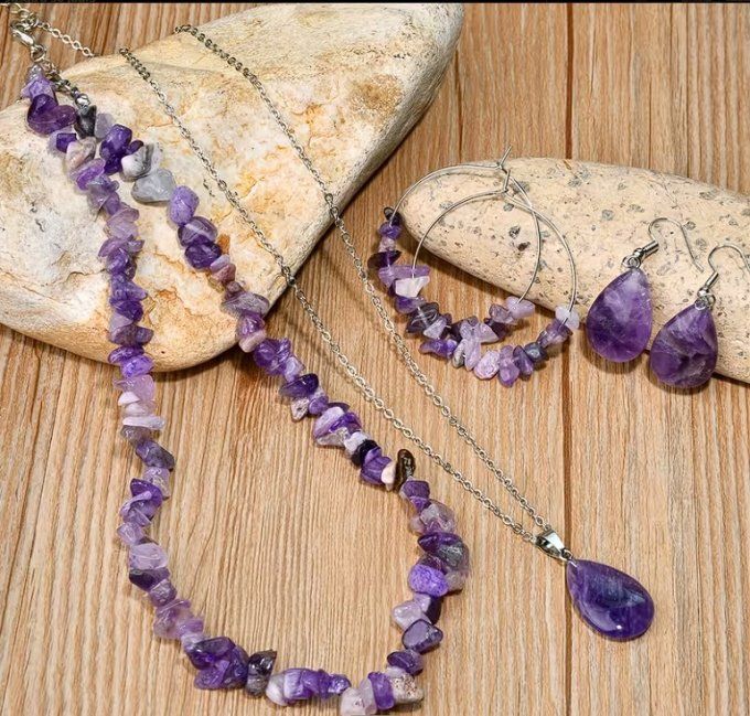 Collier en améthyste